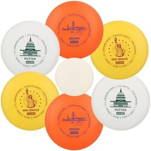 HIAARO Disc Golf Starter Discs Set | U.S. Landmark Series | 150 Class, 145-150g | PDGA Approved | Include 2*Driver 2*Mid-Range 2*Putter 1*Mini Marker