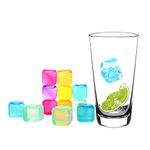 Ram® 50 Pack Reusable Ice Cubes for Drinks Frozen Cold Drink Chilled Ice cubes Multi-coloured