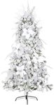 WBHome 7FT Pre-lit Artificial Christmas Tree with 400 Plug-in LED Lights and Ornaments Set Package, Cystal Castle Themed Christmas Decorations