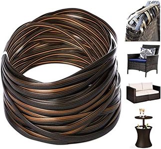 Wicker Repair Kit,Synthetic Embossing Rattan Fix Material Vinyl Plastic Waterproof Flat Woven Ribbon for Garden Patio Furniture and Rattan Chair Sofa Basket Replacement-1/2 Pounds 120Ft Gradiant Coffe