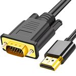 AKWOR HDMI to VGA, 6FT Gold-Plated HDMI to VGA Cable (Male to Male) Compatible for Computer, Desktop, Laptop, PC, Monitor, Projector, HDTV, Raspberry Pi, Roku, Xbox and More