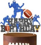 Football Birthday Cake Topper Football Theme Birthday Party Decoration Rugby Ball Player Cake Pick football Cake Topper for Sport Theme Baby Shower Supplies