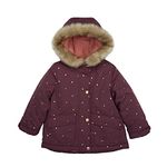 OshKosh B'Gosh Baby Girls' Pretty Cool Parka Jacket, Dotted Cabernet Red, 12 Months