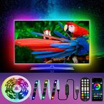 TV LED Backlight, 16.4ft Color Changing LED Strip Lights with RF Remote & APP Control, USB Powered Music Sync TV Backlight Kit, DIY HDTV Mood Lighting for 65-75 Inch TV Monitor Game Room Decor