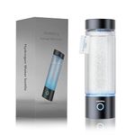 madeking Hydrogen Water Bottle Generator - 400ml Rechargeable Hydrogen Water Ionizer Machine, Portable Hydrogen Rich Water Cup Maker, Hydrogen Water Bottle Glass Good for Travel, Sports, Gift (Black)