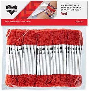 Choose Friendship, My Friendship Bracelet Maker Red Expansion Pack, 100 Pre-Cut Threads (Embroidery Floss)