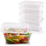 Sabco - 50pcs 1000ml Clear Plastic Microwave Containers With Lids - Food Tubs Ideal For Takeaways & Restaurants - BPA Free Freezer Safe & Microwavable