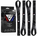 Soft Loop Motorcycle Tie Down Straps (4 Pack) 1.6" x 17" - Tie Down Straps w/ 10,000lb Break Strength, Use w/Ratchet Strap Hooks for Motorcycle, ATV & Dirt Bike by Straight Jacket Crew (Black Camo)