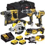 Dewalt 18V DCK654P3TB Compact 6 Piece Cordless Power Tool Kit with 3 x 5.0Ah Batteries & Charger- Tool Set -Monster Power Tool Kit -Combo Kit -18V Cordless Power Tool Kits -Combo Kits -Dewalt kit