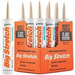 Sashco 10002 100 Percent Acrylic Latex Big Stretch High Performance Caulk, 10.5oz Cartridge, Almond (Case of 12)