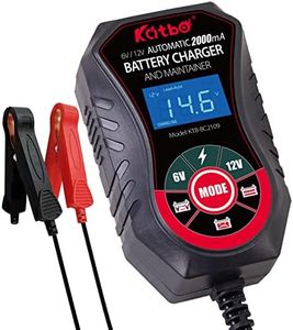 Battery Charger 12V, car Battery Charger Maintainer 6V 2-Amp, trickle Charger Car Batteries Charger for Motorcycle, Lawn Tractors, Marine AGM, Gel, SLA,Wet 2-Amp