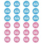 120 Pieces Gender Reveal Stickers with Glitter Blue and Pink Round Label Stickers Team Girl Boy Voting Labels Stickers for Baby Gender Reveal Decorations and Baby Shower Party Stickers Supplies (B)