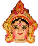 Suninow Vastu Feng Shui Beautiful Maa Durga Face Mask/Vaishno devi/Maa Ambe Murti Idol Statue Sculpture Wall Hanging, Good Luck & Brings Prosperity Decorative Showpiece Mukut Navratra Diwali Puja Door/Home Entrance/Wall Hanging Decoration Showpiece (7.5 x 6 x1.5 )