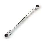 TEKTON WRN77103 Extra Long Flex-Head Ratcheting Box End Wrench, 8 mm x 10 mm
