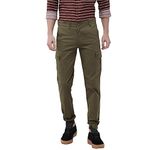 The Indian Garage Co Men's Slim Fit Cargos (0419-CARGO02-08_Olive_32)