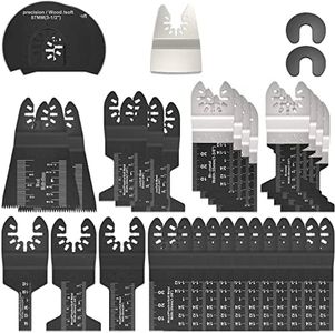 31 Pack Oscillating Saw Blades, High Carbon Steel Mix Oscillating Saw Blades Quick Release Oscillating Tool Accessories Universal Professional Blades Kit