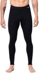 DANISH ENDURANCE Men's Merino Thermal Trousers, Long Johns for Men, Thermal Leggings, Base Layer Bottoms, Winter Thermals, With or without a Fly Black XXL