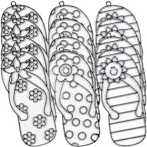 Fun Express Paint Your Own Suncatchers-Summer Theme (Flip Flop) - VBS Vacation Bible School Supplies/Decor