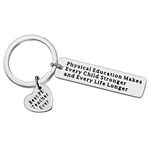 PE Teacher Keychain Gifts for PE Teacher Birthday Thanksgiving Christmas Teacher's Day Gifts Best PE Teacher Ever Key Ring Appreciation Gifts Thank You Keychains Gifts for PE Teacher from Student