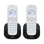 VTech CS1501 DECT Digital Cordless Phone with Call Block, 2 Handsets, Intercom, Landline House Phones, White, Caller ID/Call Waiting, Redial, Handsfree, illuminated Display and Keypad