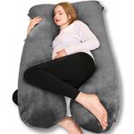 Chilling Home 63in Large Full Body Pillow for Adults, Pregnancy Pillow for Sleeping, Maternity Pillow for Pregnant Women, Comfort U Shaped Pregnancy Pillow with Removable Washable Velvet Cover, Black