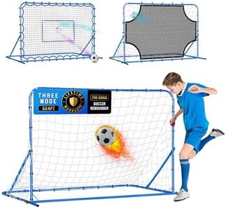 6X4FT Three Mode Soccer Goal & Rebounder Net & Target Net,Four Targets for Precise Training,Tough-Built for Intense Shots,Quick-Switch Angle Soccer Training for Control/Passing Practice for Kids Teen