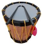 AZATTO Indian Made Extra Large size Musical Drum Chenda Dhol Toys for Kids Perfect size South Indian Style musical Toy Chenda with Hanging thread and 2 Sticks (Extra Large size)