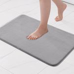 MIULEE Bath Mat Memory Foam Bath Mats Super Absorbent Non-Slip Bathroom Mat Washable Bath Mats for Bathroom Extra Soft Mat For Bathroom Shower Bathtub and Toilet 50x80cm Light Gray