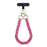 kwmobile Chain Wristlet Strap for Phone Case - Wrist Lanyard Bracelet Mobile Accessory - Attaches Inside of Phone Cases - Dark Pink