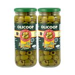 Olicoop Green Pitted Olive, 450g, Pack of 2, Produced in Spain