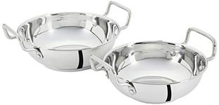 Amazon Brand - Solimo Stainless Steel Induction Bottom Kadhai Set Size 18Cm,20Cm,1.5 Liter