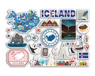 A5 Sticker Sheet Iceland Landmarks Vinyl Stickers - Icelandic Map Airport Stamp Skyline Flag Travel Holiday Country City Aesthetic #80299