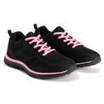 Get Fit Womens Walking Running Jogging Comfort Gym Lightweight Trainers - Black/Pink - UK6/EU39 - BS0429