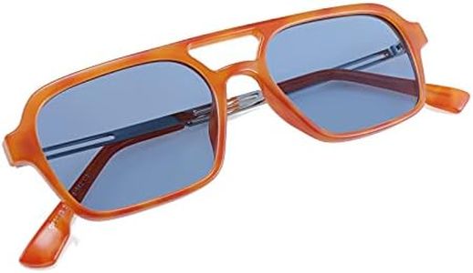 FEISEDY Vintage Cuadrado 70s Pilot Sunglasses Plano Gafas de Sol para Mujeres Hombres Metal Diseño Sombras B2752