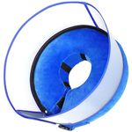 BARKLESS Inflatable Dog Cone, Soft Dog Donut Collar After Surgery, 2-in-1 Inflatable Collar with Detachable Anti-Licking Shield, Patented Donut Cone to Stop Licking Wounds (Blue, L)