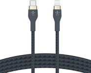 Belkin BoostCharge Pro Flex Braided USB Type C to Lightning Cable (1M/3.3FT), MFi Certified 20W Fast Charging PD Power Delivery for iPhone 14/14 Plus, 13, 12, Pro, Max, Mini, SE, iPad and More - Blue