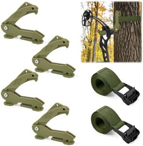 Saddle Hunting Bow Hanger Kit, Tree Bow Hangers with Gear Strap(4 Pack)