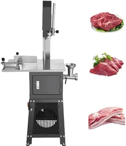 GarveeTech 850W Commercial Electric Meat Bandsaw, 2-in-1 Butcher Saw Cutter and Grinding Machine with Sausage Stuffer, Stainless Steel Meat Slicer Grinder, 0.16-9.1" Cutting Thickness