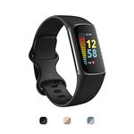 Fitbit Charge 5 Advanced Health and Fitness Tracker with Built-in Gps, Stress Management Tools, Sleep Tracking, 24/7 Heart Rate and More, Black/graphite, One Size (S L Bands Included)