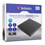 Verbatim 66817 External Slimline CD/DVD Writer USB 2.0 (with USB Cable/Without Power Adapter)