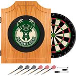 NBA Milwaukee Bucks Wood Dart Cabinet Set