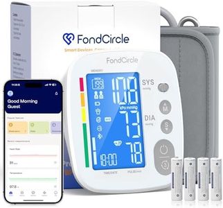 Upper Arm Blood Pressure Monitor for Home Use, Digital BP Machine Sphygmomanometer with 398 Reading Memory, Adjustable Arm Cuff 8.6"-17.7" (22-45 cm) Large LCD Display with Bluetooth Sync