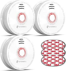 SITERWELL Smoke Detector Fire Alarm with Magnetic Fastening Kit and Built-in Battery, Fire Safety with Photoelectric Technology for Home Bedroom and Babyroom, UL Listed, GS528A, 3 Packs