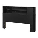 South Shore Furniture Vito Collection, 54/60-Inch Full/Queen Bookcase Headboard, Black