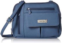 MultiSac Women's Zippy Triple Compartment Crossbody Bag Cross Body, Denim, One Size