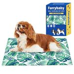 furrybaby Dog Cooling Mat, Pet Bed Dog Mat Self-Cooling Pad Cool Gel Bed Large Dog Cooling Pads Mats Leaf, No Need to Refrigerate or Freeze, Apply Indoors Outdoors Car(Green M 50x65cm)