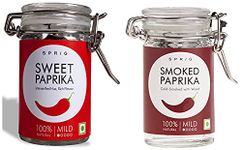 S P R I G Paprika Combo | Smoked Paprika (30Gm) | Sweet Paprika (30Gm) | Paprika For Seasoning & Garnishing | Use For Spice Rubs And Marinades | Packed In Special Bale Jars | Pack Of 2