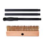 THW Heavy Duty Wire Brush with Scraper and Long Folding Handle, 36" for Pizza Oven, Wood fire Oven Gas Oven