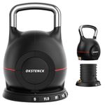 OKSTENCK Adjustable Kettlebell,7-in-1 5-44lbs Adjustable Kettle bell, Solid Aluminum handle, Quick Weight Adjustment Kettle Bell for Home Gym, Suitable for Strength Training of People At All Stages.