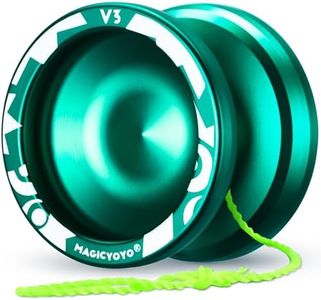 Professional Responsive Yoyo V3, MAGICYOYO Metal Yoyo for Beginner, Alloy Yoyo with Unresponsive Bearing + Bearing Removal Tool + Long Axle + Bag + 5 Yoyo Strings (Green)